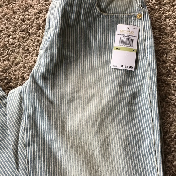 NWT Michael Kors Striped Flared Jeans 👖2 & 4 - Picture 5 of 7